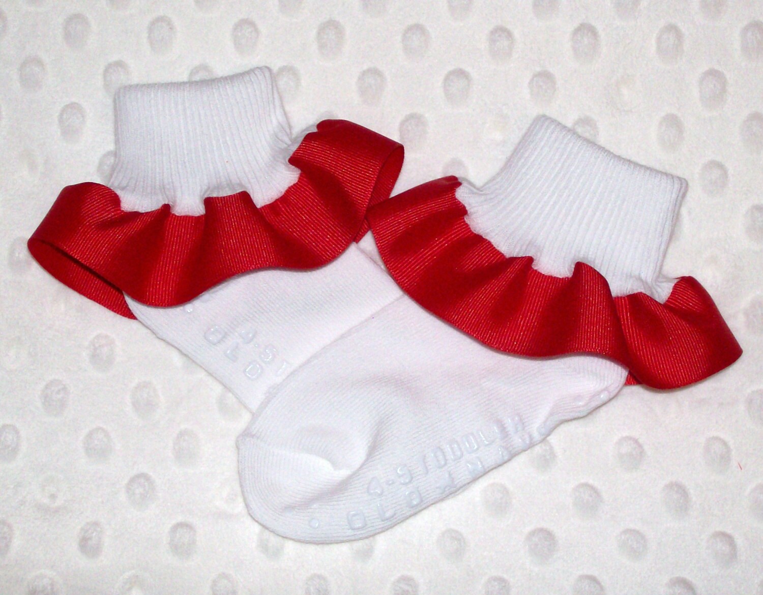 Baby red frilly socks discount