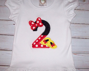 Minnie Magical Number Applique Ruffle Style Short or Long Sleeve T-shirt - birthday party - vacation - birthday gift