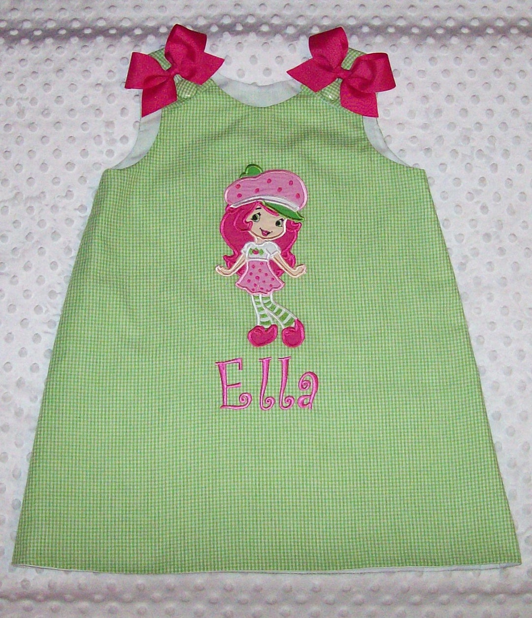 Strawberry Girl Dress Applique Monogram A-line Dress - Etsy