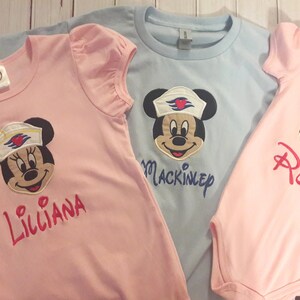 Sailor Mickey Applique Light Blue T-shirt  -  birthday party - school - cruise shirt -sailor shirt - toddler boy vacation shirt