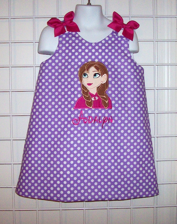 Snow Princess Inspired Applique Monogram Purple Lavender Polka Dot A-line Dress Birthday Party - Anna - Etsy Snow Princess Inspired Applique Monogram Purple Lavender Polka Dot A-line Dress Birthday Party - Anna - Etsy