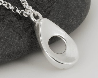 HANDMADE Teardrop Shaped, Charm Sized, Centering Pendant© Necklace, Yoga Jewelry, Meditation Tool