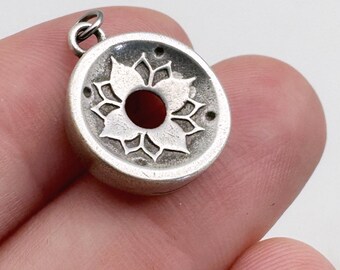 HANDMADE 12-Petal Lotus Charm-sized, Centering Pendant© Necklace, Yoga Jewelry, Meditation Tool