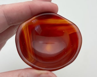 Carnelian Genuine Stone Bowl for use with Centering Pendant Necklace Yoga Jewelry, Small 2 inch