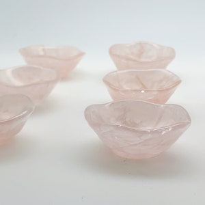 Rose Quartz Genuine Gemstone Bowl for altar, use with Centering Pendant Necklace Yoga Jewelry, Small 2 inch image 1