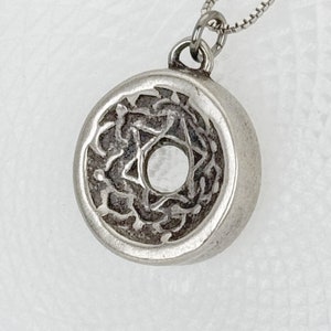 HEART Chakra Charm-sized, Sterling Silver Centering Pendant© Necklace, Yoga Jewelry, Meditation Tool, Handmade image 1