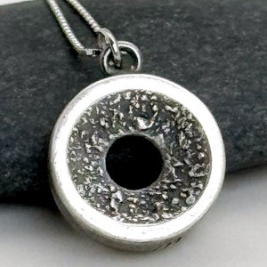 Handmade Grit and Grace Centering Pendant© Necklace, 14mm, Sterling Silver, a Mindfulness and Meditation Tool