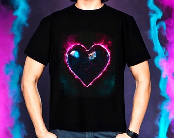 Emo Schwarzes Herz T-Shirt: Gothic Grunge Rocker Stil