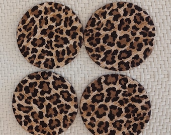 Coasters- Hand Stitched Animal Print Coasters - Set of 4