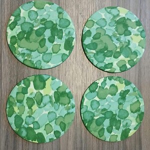 Coasters-Green abstract dots
