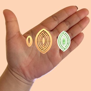 Maze Eye Earring with Precious Stones Polymer clay cutter / Air dry clay cutter