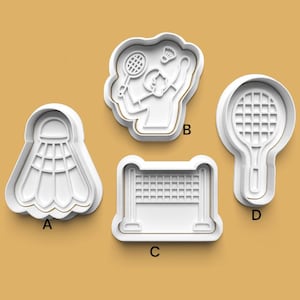 BADMINTON THEME cookie Cutter 3d Printed