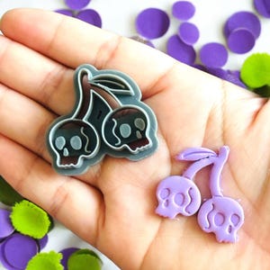 Cherry Skull Halloween  Polymer clay Cutter