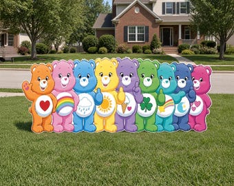 Cute Bears Cut out Care Bears Cutout care bears birthday decoration care bears baby shower backdrop Standee Yard sign photo prop centerpiece