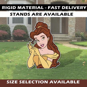 BELLE cutout, Princess Bust Cutouts, Belle backdrop, Belle themed decor, Princess Party Decor, Belle prop, yard sign, Beauty and the Beast