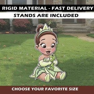Tiana Baby Princess Cutouts Cute Princess Tiana backdrop Princess party Princess theme Toddler Princess baby Tiana cutout Princess and Frog