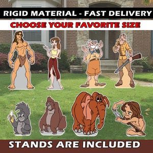 Baby Tarzan and Tarzan birthday decoration party decor standee yard sign centerpiece backdrop birthday cutout Tarzan baby shower Disney