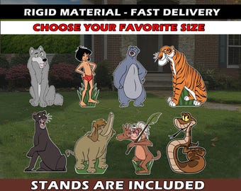 The JUNGLE BOOK birthday decoration party decor standee yard sign centerpiece backdrop birthday Mowgli cutout jungle book cutout baby shower