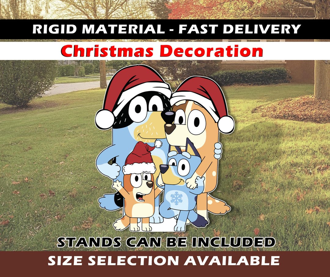 Christmas Decor Bluey Christmas Decoration Lawn Sign Bluey Holiday ...