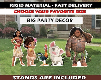 MOANA birthday decor Moana decoration yard sign party Moana cutouts centerpiece Moana party backdrop standee lawn baby moana cut out topper