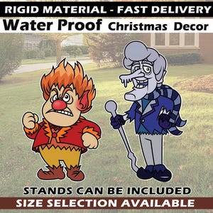 Snow Miser Heat miser decor MISER BROTHERS Christmas decoration year without a Santa Claus Holiday cutout lawn yard sign heat and snow miser