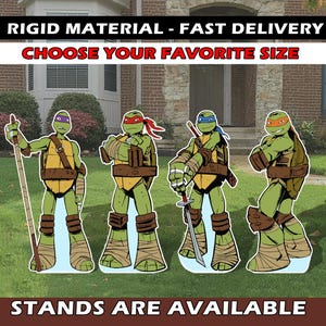 Décoration de fête accessoire voyageur voyageant tortues Ninja décoration d'anniversaire pelouse signe de la cour pièce maîtresse topper fête découpée Teenage Mutant Turtles