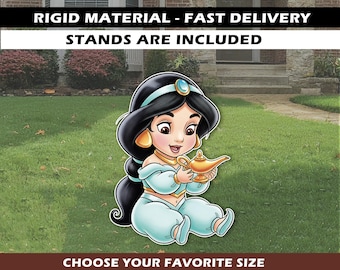 Recortes de princesa bebé Jasmine Lindo telón de fondo de princesa Jasmine Fiesta de princesa Tema de princesa Recorte de bebé Jasmine de princesas pequeñas Tema de Aladdin