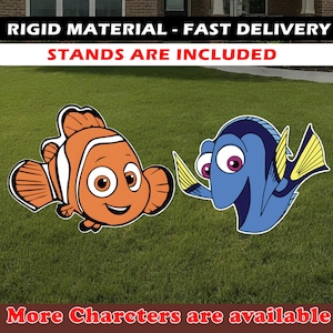 Finding Nemo birthday decoration Finding Nemo cutout finding dory decoration Yard Sign party decor standee centerpiece backdrop topper sign