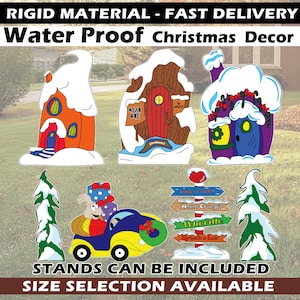 WHOVILLE Christmas decoration, Grinch Stealing Christmas Cutout Decoration, yard sign, lawn sign, Xmas, centerpieces, House, Grinchmas