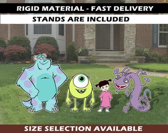 Monsters Inc decoration party decor standee yard sign backdrop Monsters Inc. yard art Monsters birthday Monsters cutout Monsters baby shower