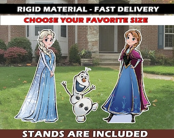 Frozen Elsa Ana birthday decoration party decor standee  centerpiece backdrop table toper party prop Frozen cutout Frozen Olaf princess