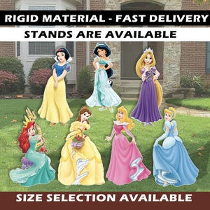Découpes princesse décoration de fête pour signe de pelouse princesse accessoire princesse pièce maîtresse de toile de fond princesse Baby Shower grandeur nature princesse Disney princesse découpe
