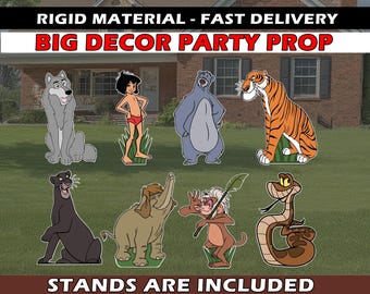 Jungle Book birthday decoration party decor standee yard sign centerpiece jungle book backdrop Mowgli cutout jungle book cutout baby shower