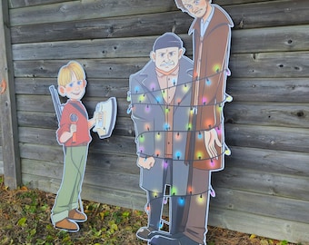 Christmas decor, Home Alone Yard Decoration, lawn sign, Home Alone Yard Sign, Harry and Marv Set, Kevin and  Bandits, Holiday, Kevin cutout