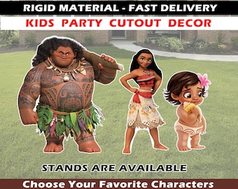 MOANA birthday Moana decoration yard sign party Moana cutout centerpiece party backdrop standee  baby Moana cut out card topper baby shower