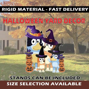 HALLOWEEN decor bluey Heeler Halloween decoration lawn sign bluey decoration Spooky standee cutout Yard Art backdrop bingo trick or treat