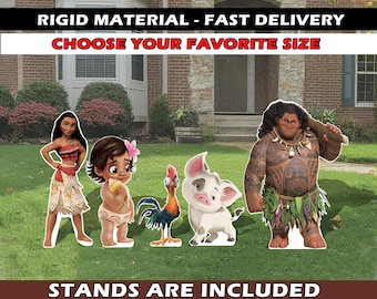 BABY MOANA birthday decor Moana decoration yard sign Moana cutout centerpiece party backdrop standee baby Moana cut out topper baby shower