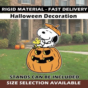 Snoopy Woodstock HALLOWEEN decoration yard sign outdoor peanuts Halloween standee cutout Yard Art great pumpkin trick treat CHARLIE BROWN