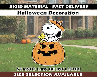 Snoopy Woodstock HALLOWEEN decoration yard sign outdoor peanuts Halloween standee cutout Yard Art great pumpkin trick treat CHARLIE BROWN