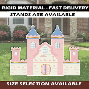 PINK CASTLE CUTOUT , lawn sign , party prop , Princess castle cutout , castle decor , castle backdrop , high res , centerpiece , castle prop