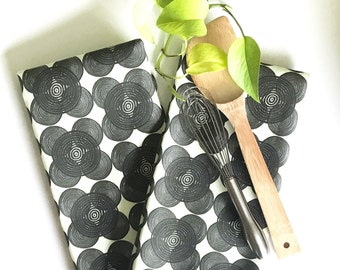 Repeating Records Linen Cotton Tea Towel