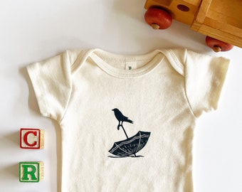 Crow and Umbrella Organic Cotton One Piece