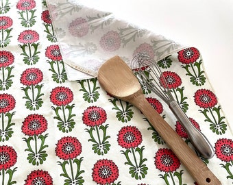 Daisy Dot Linen Cotton Tea Towel