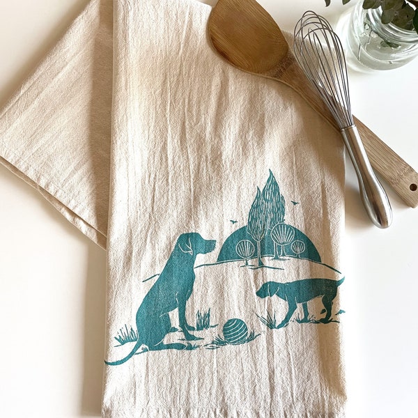 Pups in the Park Flour Sack Towel