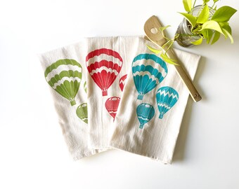 Hot Air Balloons Tea Towel Set of Three