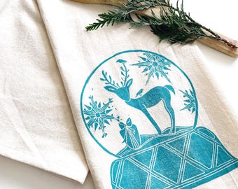 Snowglobe 2024 Holiday Flour Sack Towel