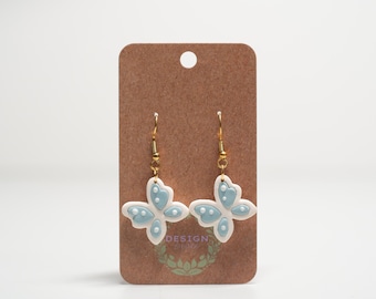 Handmade Butterfly Dangle Earrings – Polymer Clay Jewelry