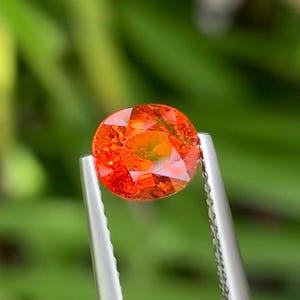 Deep Fanta Spessartine Garnet with Luster 1.62 Carat, Natural Oval Orange Gemstone for Fine Jewelry, Untreated Spessartine Gemstone,