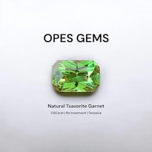 1.12ct Vivid Green Tsavorite Garnet: Octagon Cut, Untreated Gemstone
