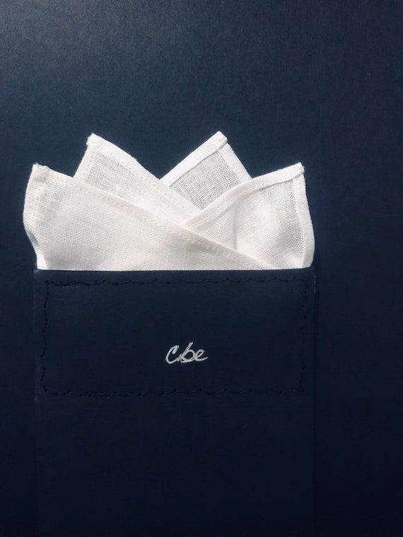 Irish Linen Pocket Square...Pre Folded..Puff
